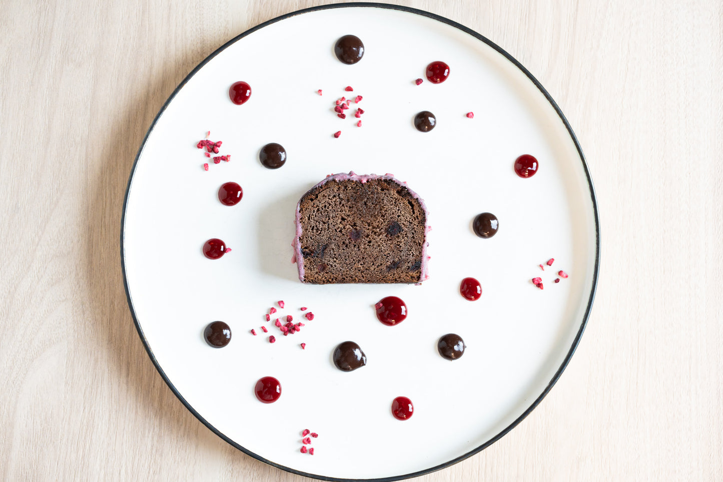 Assortment of 4 chocolate raspberry cakes